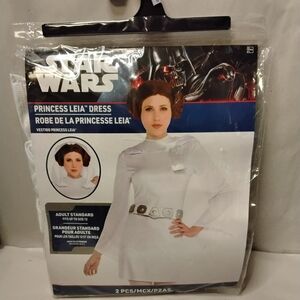 Star Wars Princess Leia White Dress Costume Adult Standard (Up To Size 12)